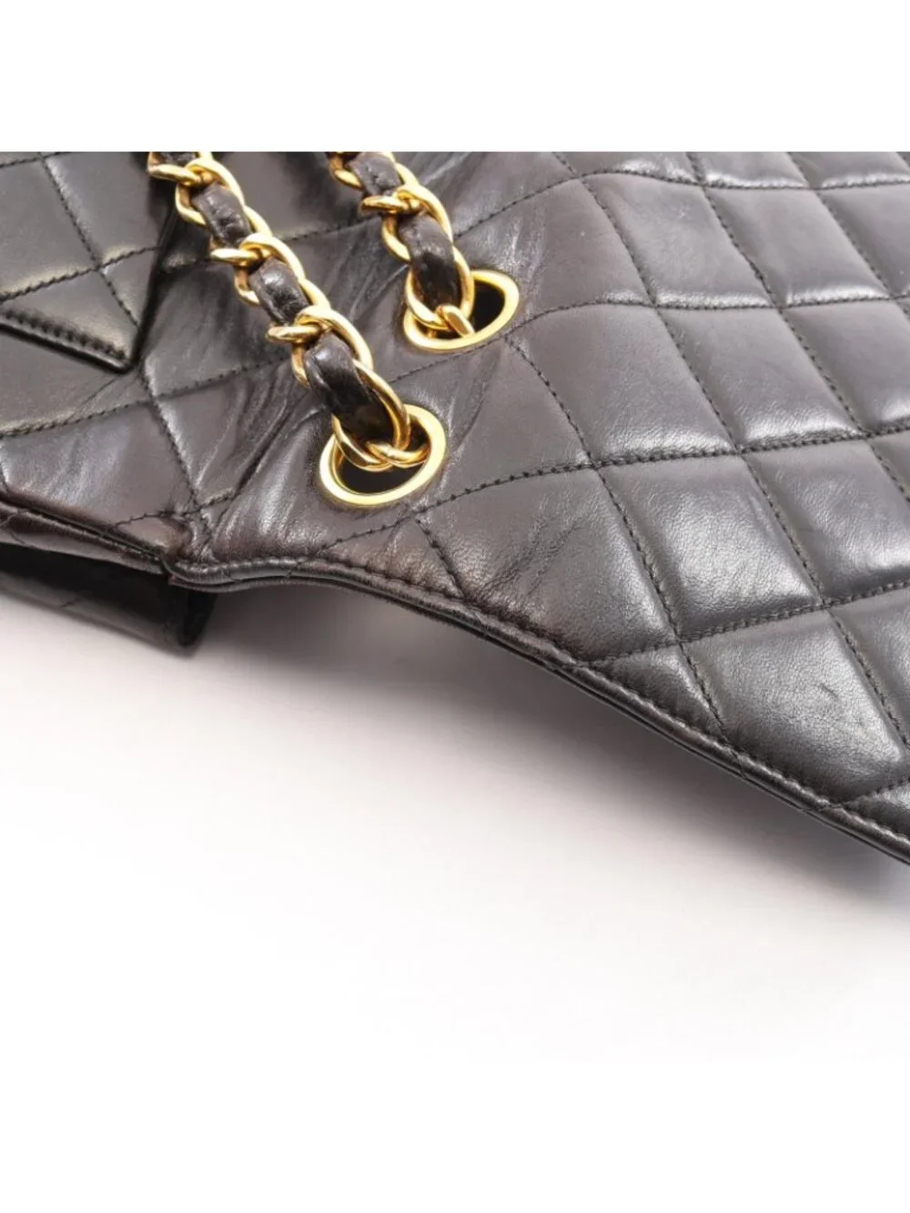 Chanel Shoulder Bag Maxi Quilted 30 Single Flap Black Lambskin Chain
